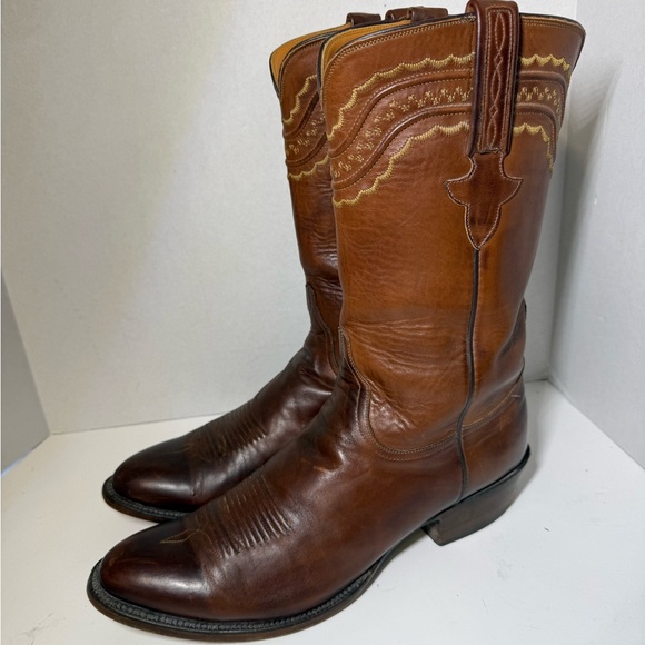 Lucchese Rich Brown Western Boots siz3e 13 - Picture 2 of 11